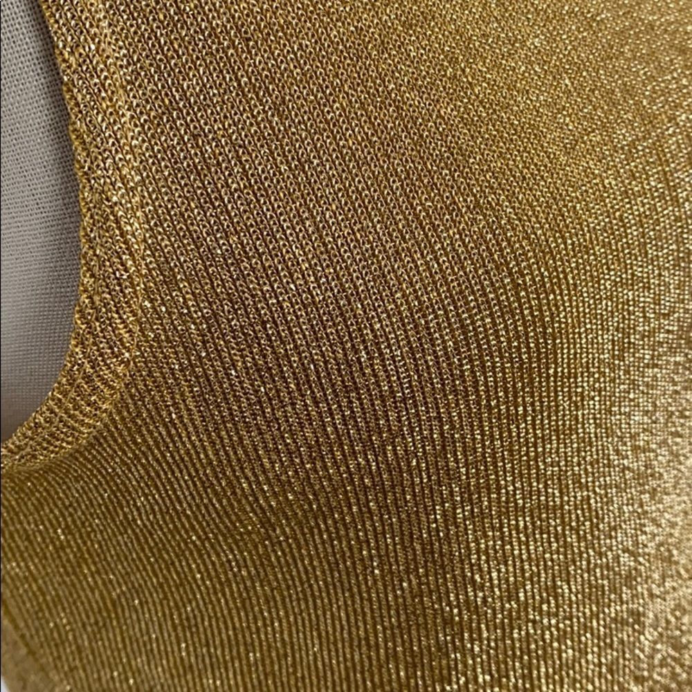 Vintage sparkly gold 90s Y2K tank top S - Picture 4 of 7